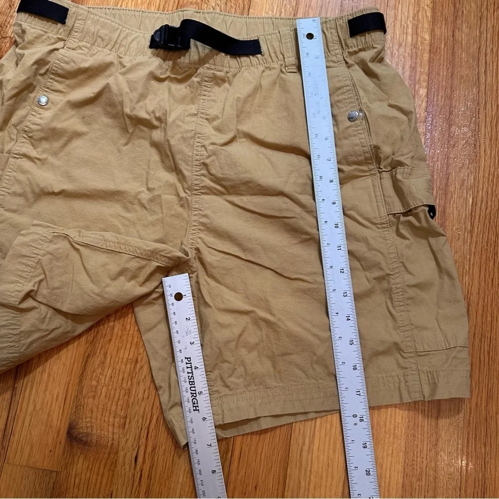 North Face Men’s Cargo Shorts Ripstop Tan Khaki Belted Size Large (z)
